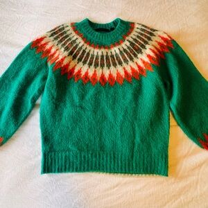 Après-Ski All Saints Teal and Orange Fair isle Women's Sweater